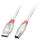 Lindy 41751 cable USB 0,5 m USB 2.0 USB A USB B Transparente